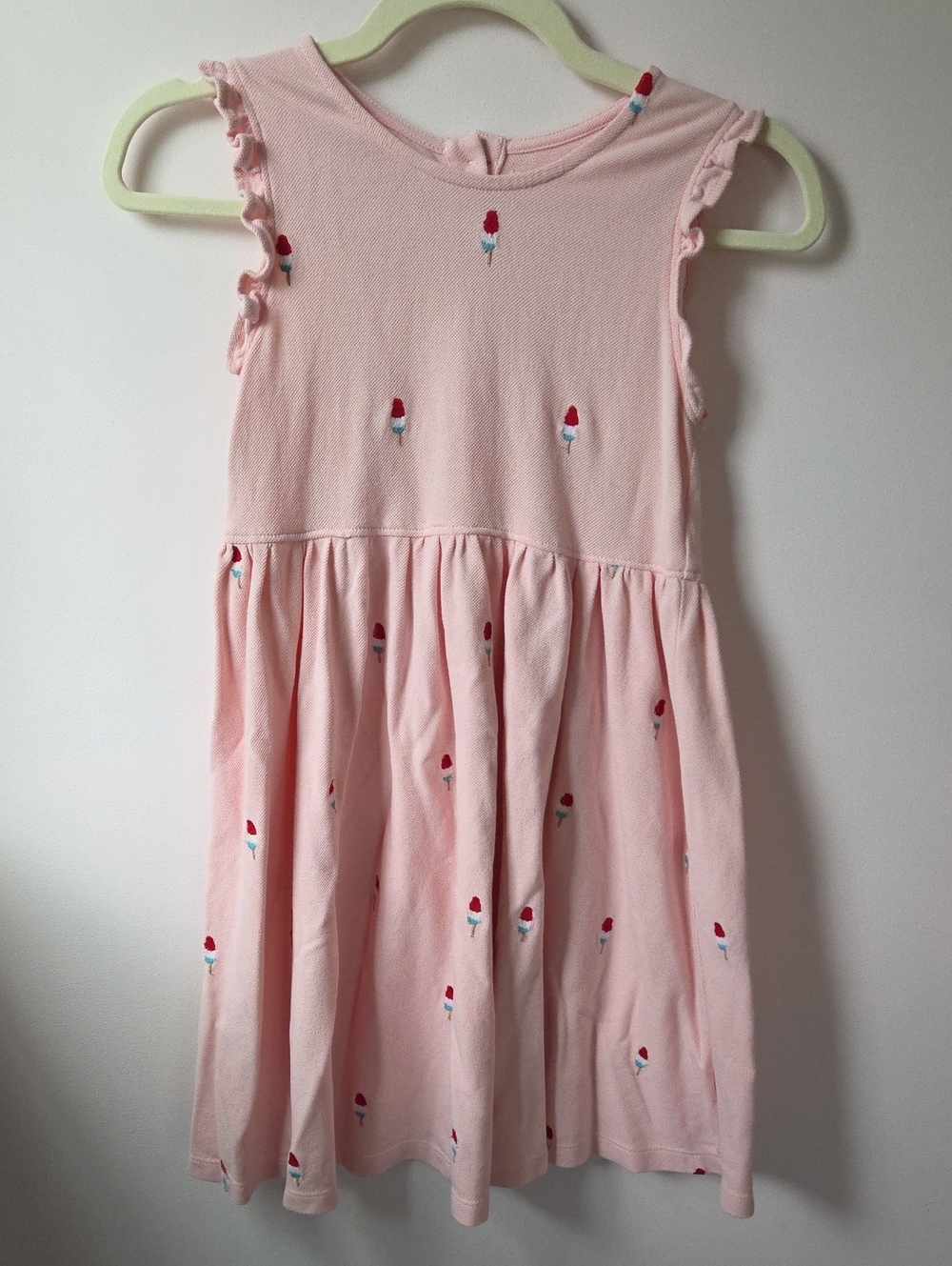 Pink Chicken Light Pink Dress with Red & White Ice Pop Embroidery